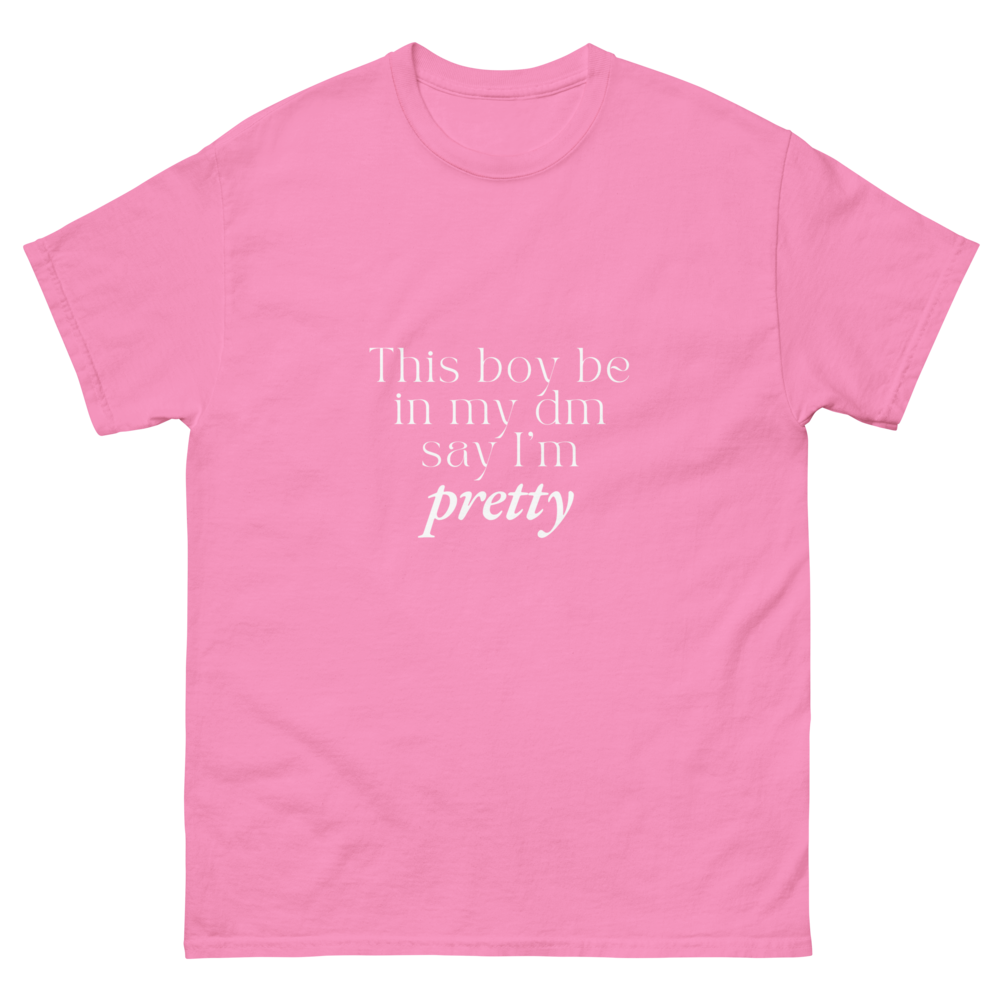 This Boy In My DM T-Shirt (White Logo) Pink