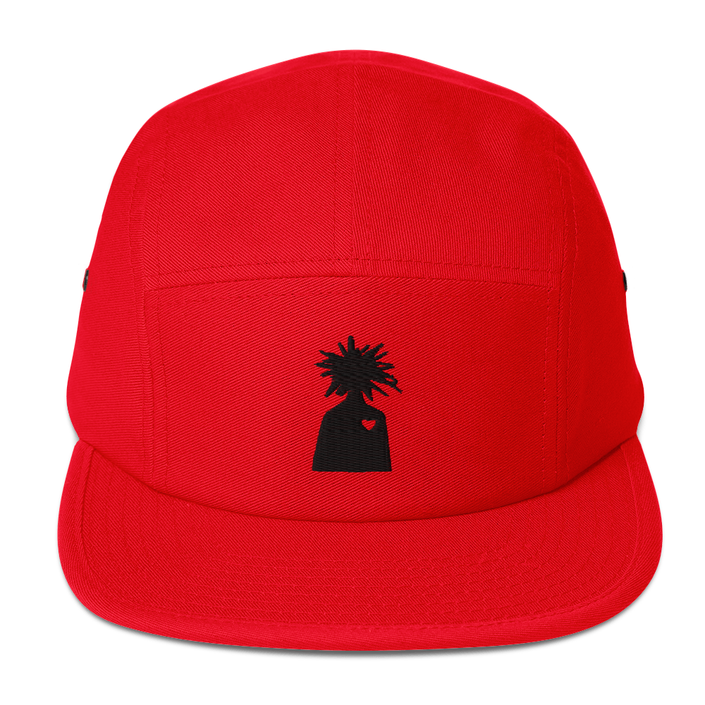 The Heart 5 Panel Cap Front - Red